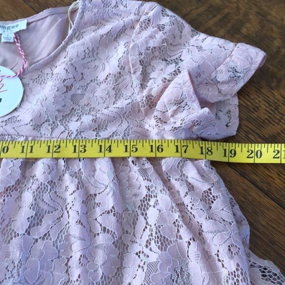NEW Umgee Pink Lace Soft Girl Shift Dress SzS NWT - Picture 7 of 9